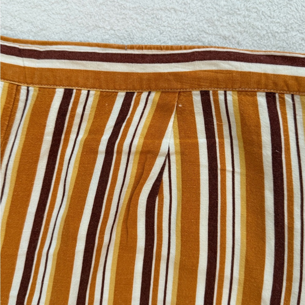 Striped Wide Leg Linen Blend Cropped Pants Women’s Size 18 - Picture 5 of 7